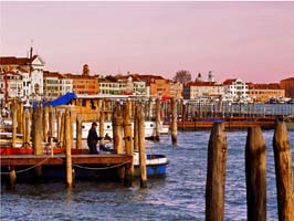 Hamn i Venedig, Italien