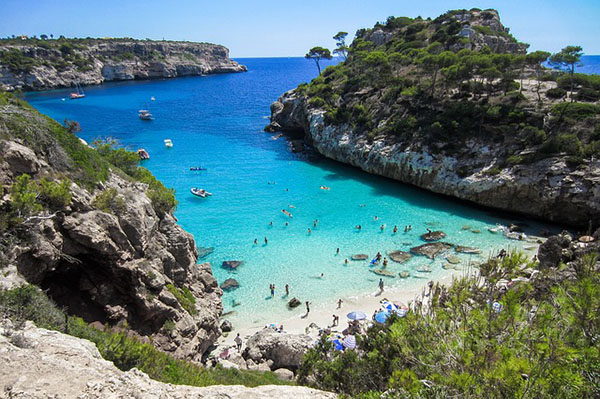Mysig strand på Mallorca
