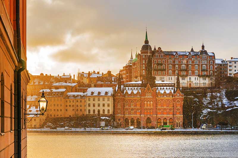 Stockholm under en vintermorgon