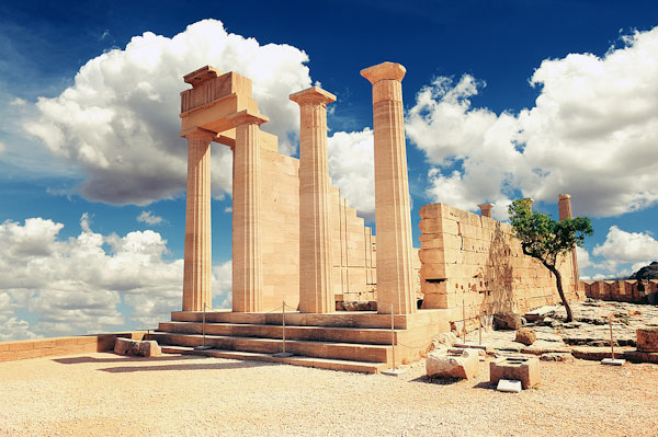 Tempel, ruiner på Rhodos